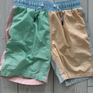 J crew Crewcuts colonel  Seersucker Patchwork Shorts - Boys size 16